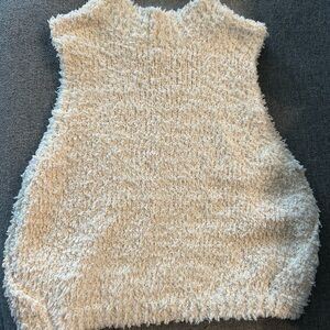 Silence + Noise Cream Crew Neck Sweater Plush Texture